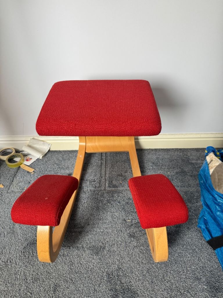 Varier Variable Balans Kneeling Chair - Red Fabric, Good Condition