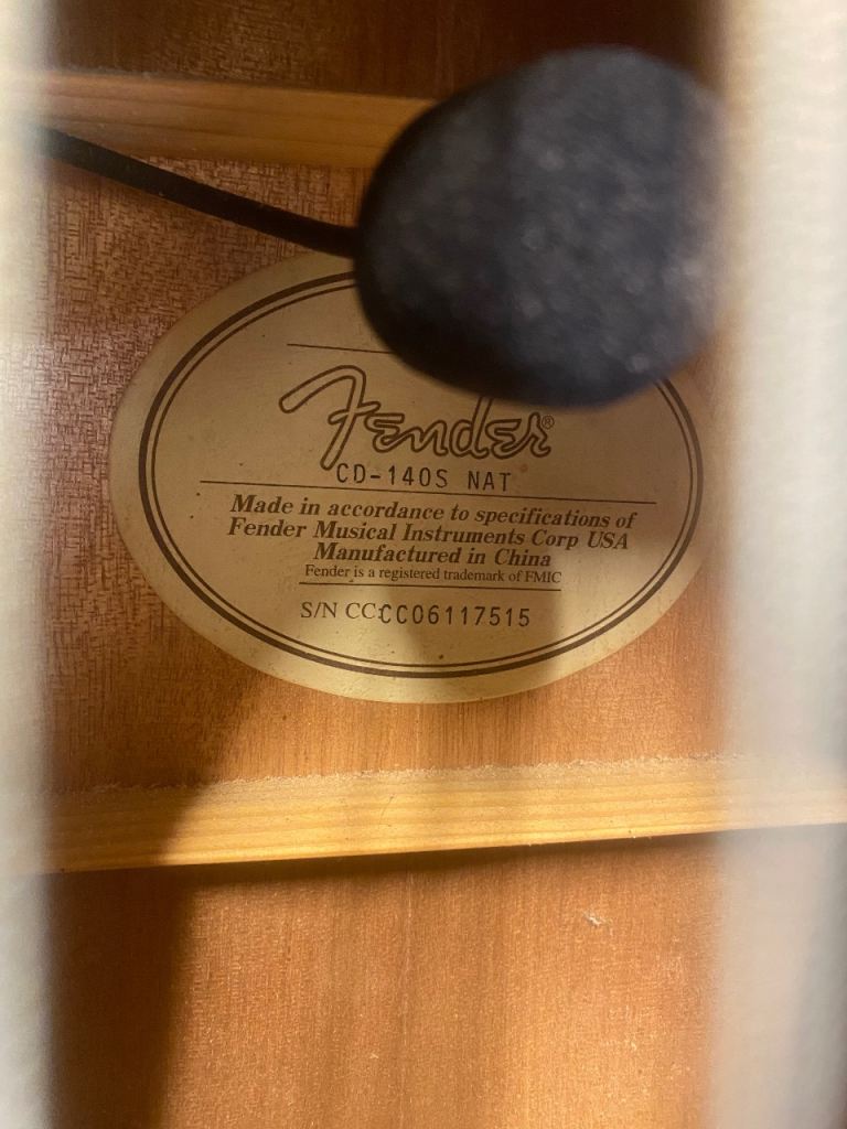 Fender CD-140S NAT Acoustic Guitar with Built-in Tuner