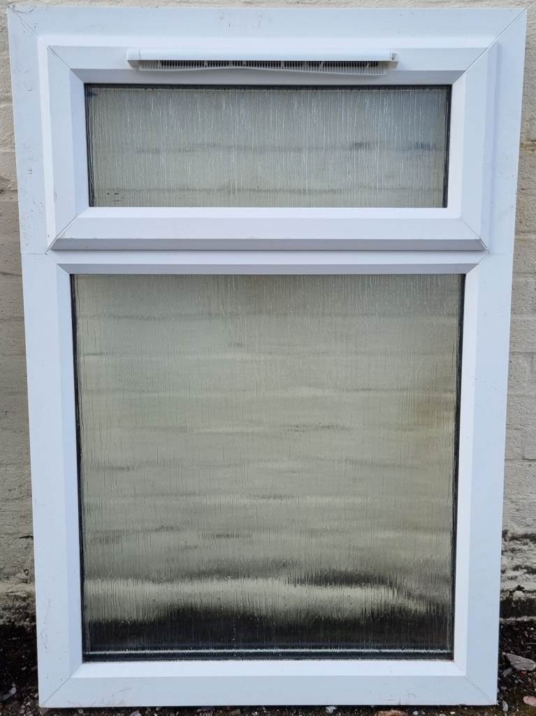 New UPVC Double Glazed White Window Obscure 860mm W x 1240mm H