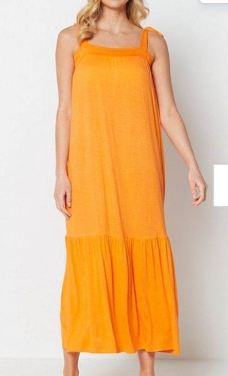 Long Orange Summer Dress