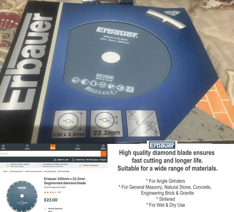 9" Diamond Cutting Blade Disc