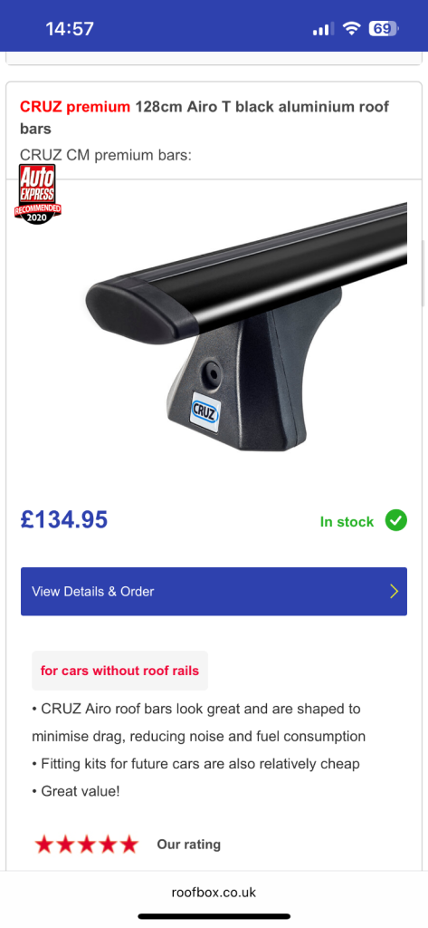 Range Rover evoque airo black roof bars 