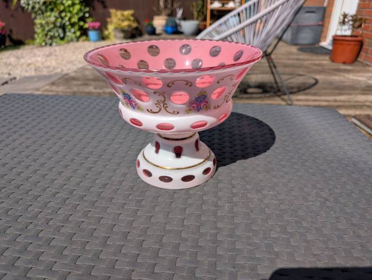 Czechoslovakian bohemian glass bowl 