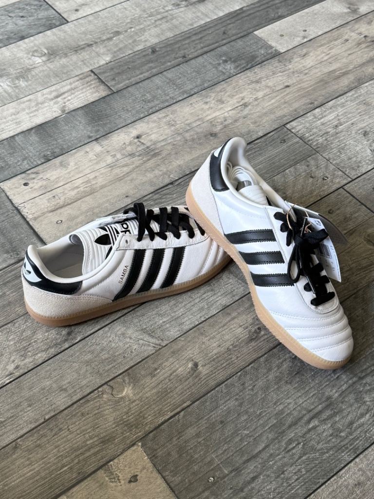 Adidas Samba Trainers - White with Black Stripes, New