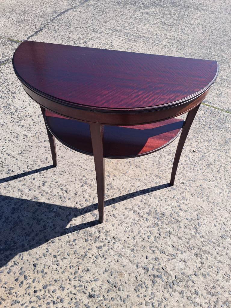 image for half moon dark wood table