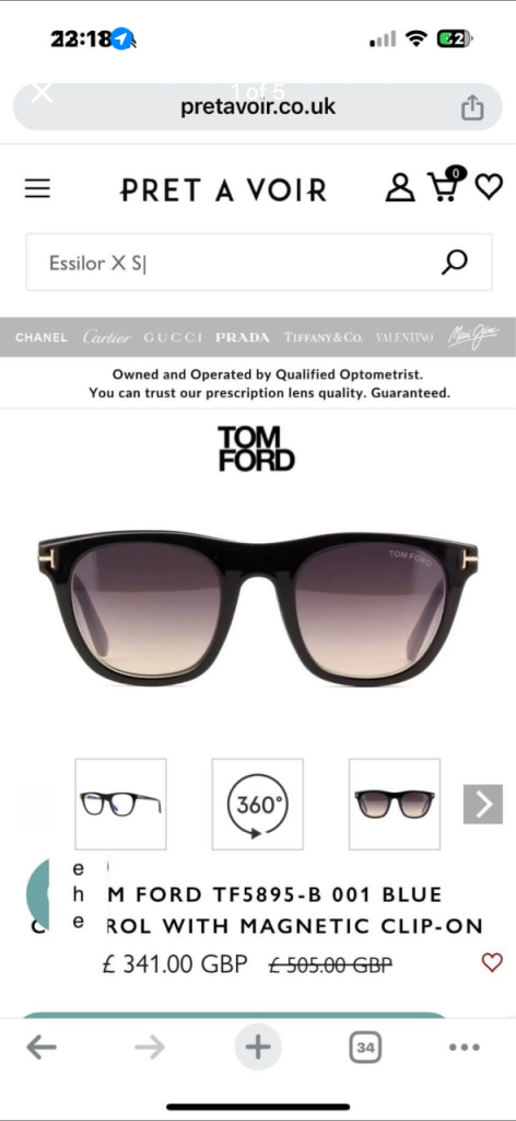 Tom ford 2in 1 magnetic shades absolute quality 