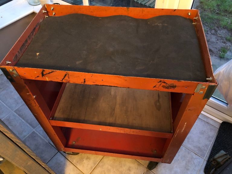 Red mechanics trolley 3 tier heavy duty