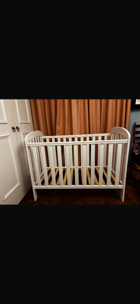 Baby Crib + Mattress + John Lewis Changing Unit + Storage Bins + Mesh Carrier – Full Bundle