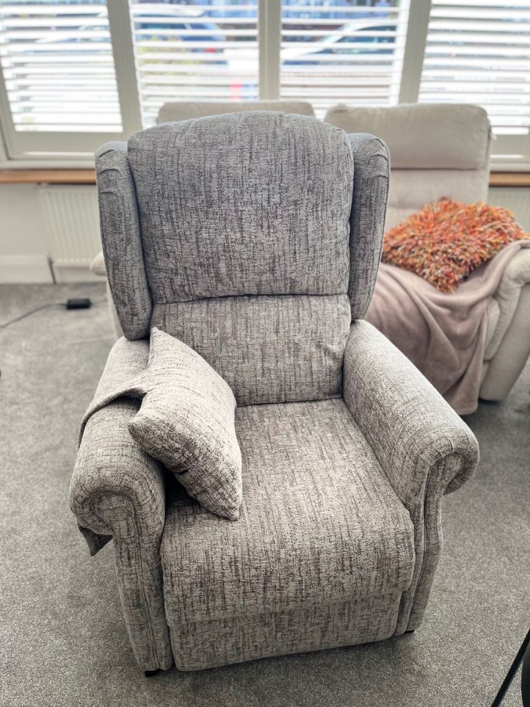 Grey textile 1-seater armchair 