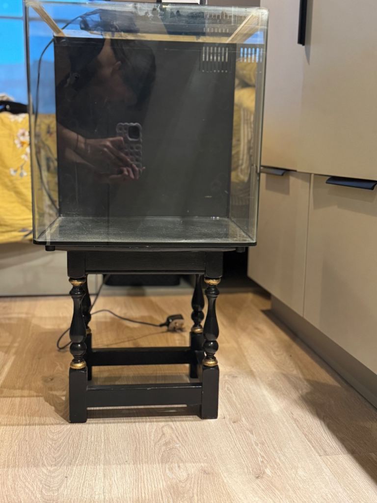 50 L aquarium wil antique solid oak stand