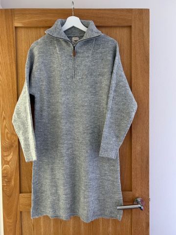 river island grey knitted dress New - Ribbed Half-Zip Jumper Ebay