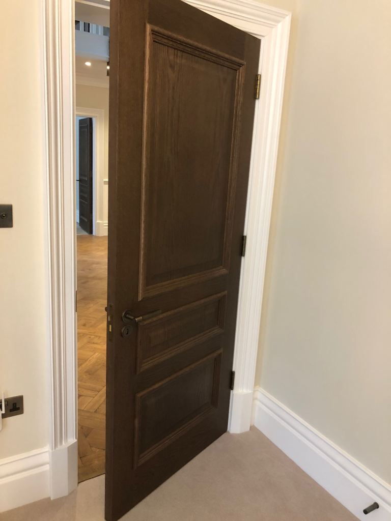 Solid Dark Wood Interior Door 