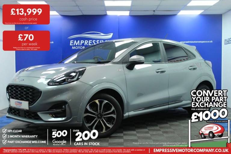 2021 21 FORD PUMA 1.0T ECOBOOST MHEV ST-LINE SUV 5DR PETROL MANUAL EURO 6 (S/S) 