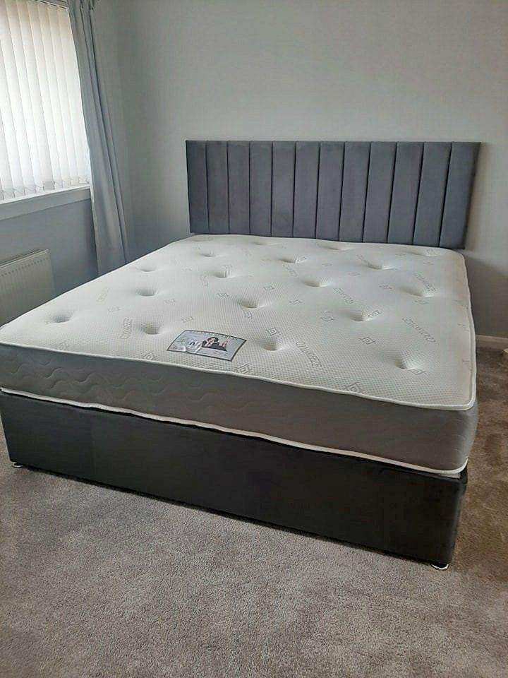 🚛6ft Super King Size DIVAN Bed With Headboard & Mattress BRANDNEW Cash On Delivery OrderNow MustGo 