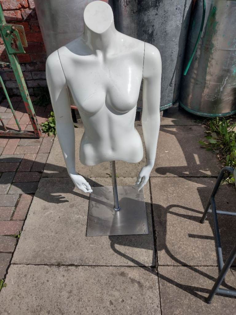 Female Mannequin Torso with Metal Stand – Good Used Condition