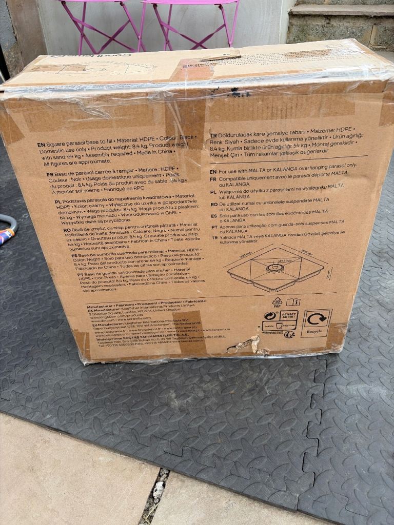 Parasol base holder