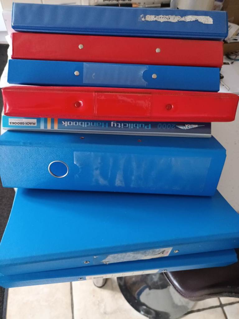 Assorted Ring Binders – Red and Blue, Good Condition