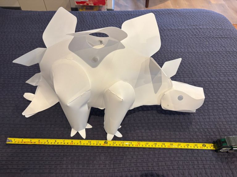White plastic dinosaur lampshade 