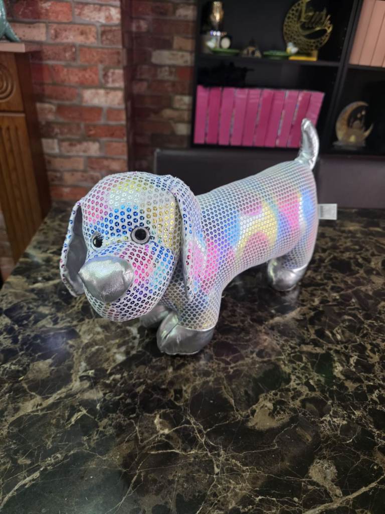 Sparkly Dachshund Dog Soft Toy - Good Condition