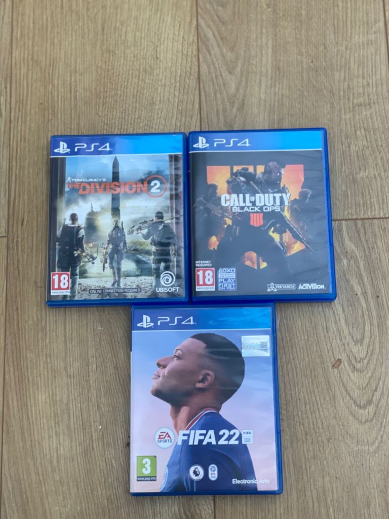 PS4 Games COD BO4 Division 2 FIFA 22