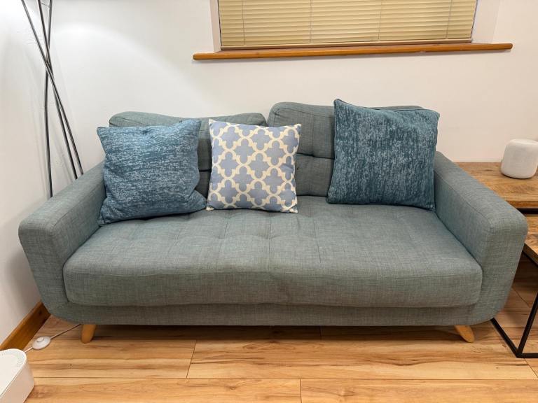 Two-Seater Fabric Sofa in Blue – Good Condition