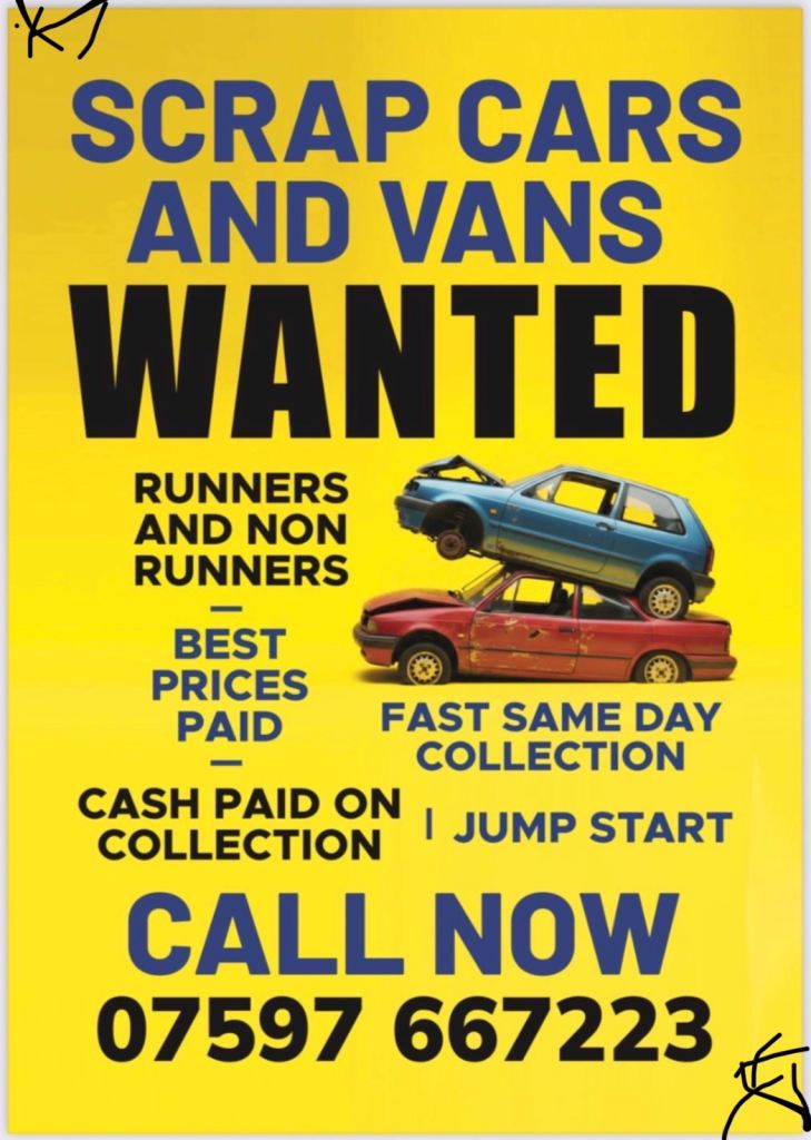 Scrap cars and vans wanted 