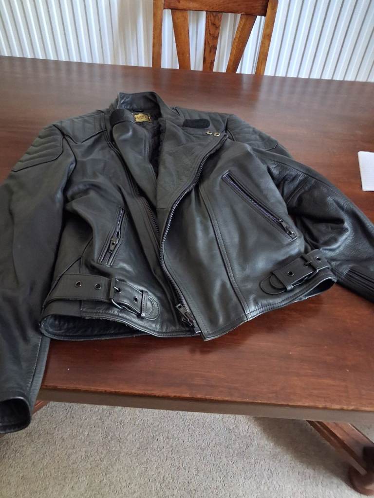 Etches Leder Retro Motor Cycle Jacket Size Eu 50
