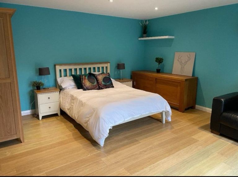 Ground floor King size furnished room available in family home