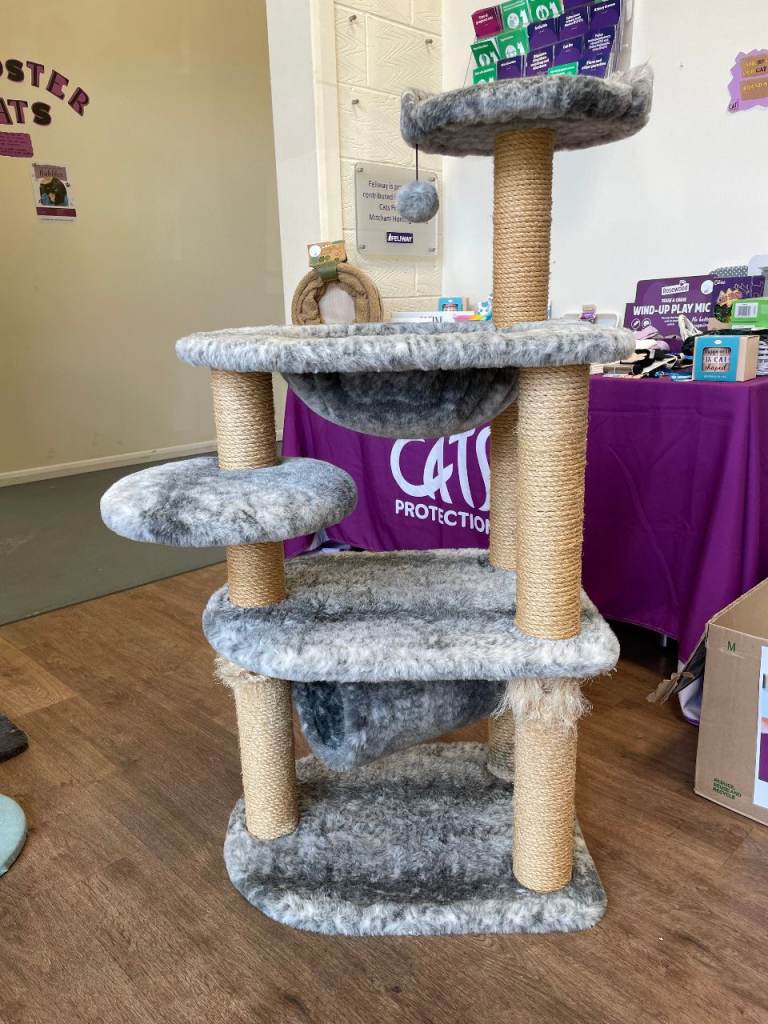 4 Tiered Grey Cat Scratch Tree