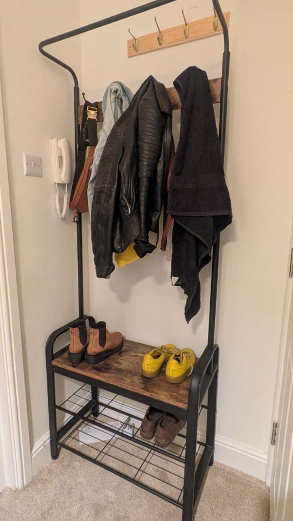 Hallway Coat Rack with Shoe Storage Bench – Good Condition