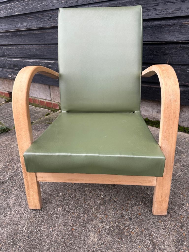 Vintage retro mid century modern bentwood armchair lounge chair halabala style MCM 