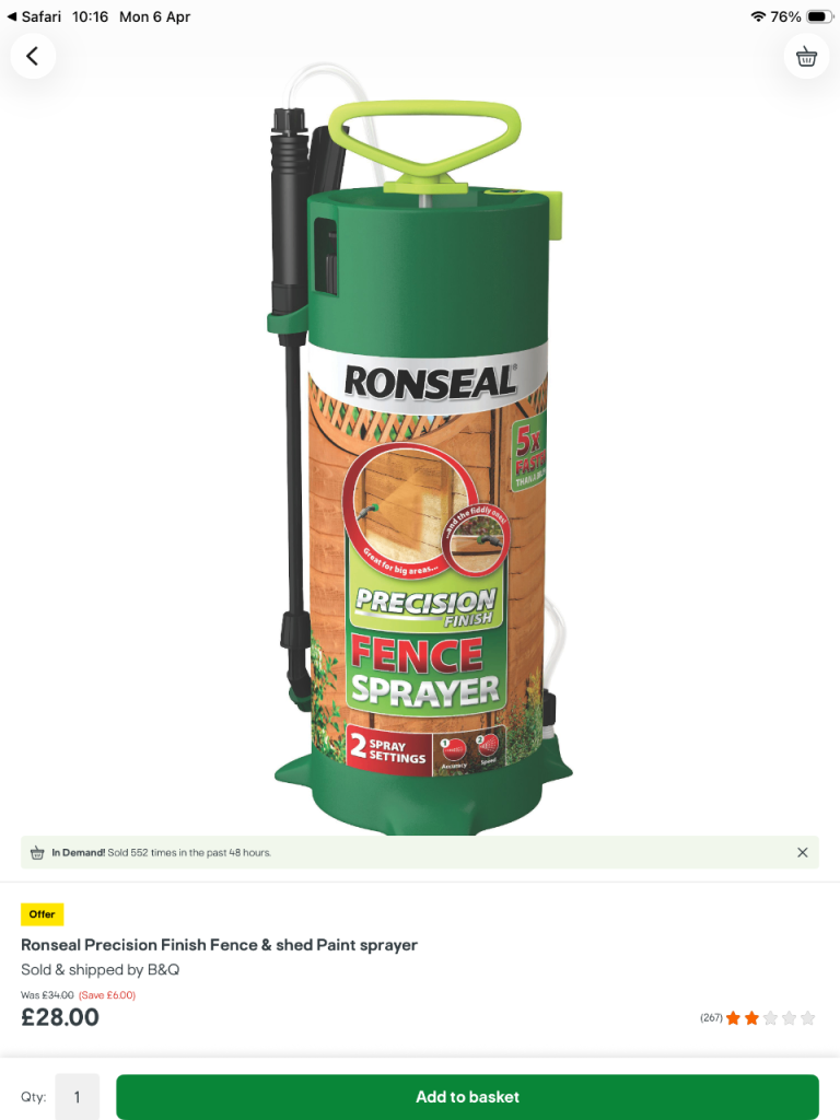 Ronseal Precision Fence Sprayer
