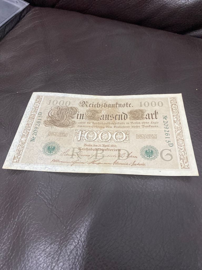1000 Reichsbanknote 1910 - Collectible German Banknote