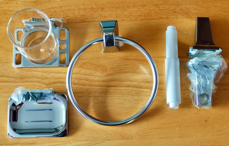 Chrome Finish Bathroom Accessories Set