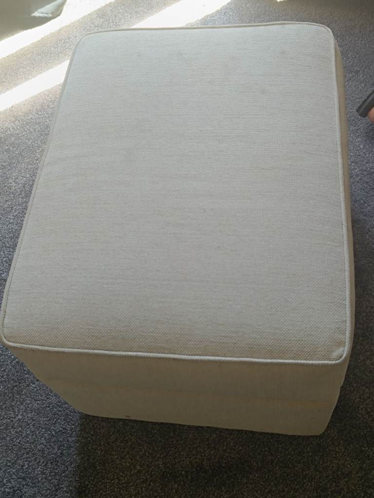 Good Condition Cream Footstool / Ottoman