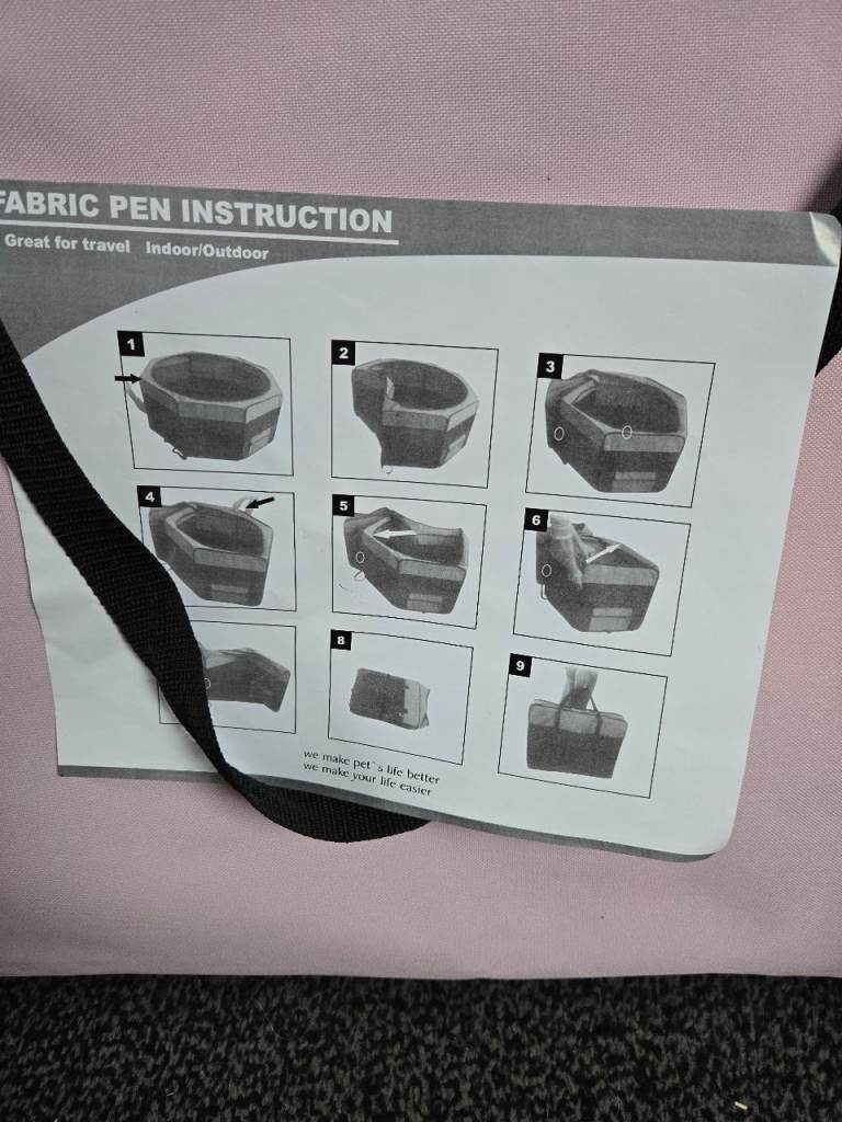 Pet playpen with storage bag