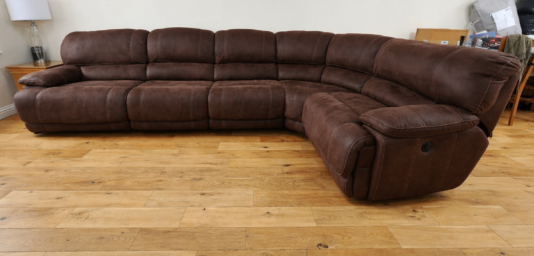 DFS Chocolate Brown Electric Recliner Corner Sofa