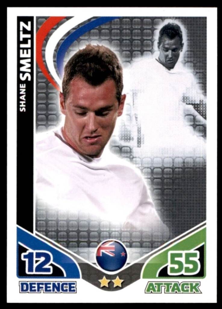 Topps Match Attax Card 2010 Shane Smeltz New Zealand Forward Football World Cup