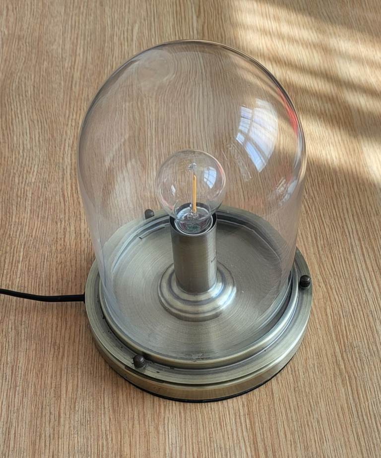 Homebase Industrial Style Table Lamp with Glass Dome