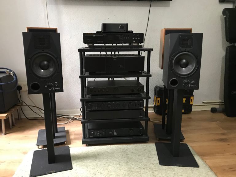 Adam audio A7 active studio monitors.