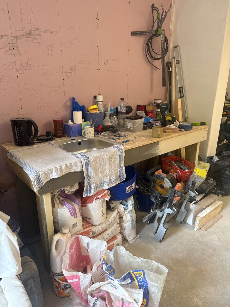 Wooden Workbench with Sink – Good Condition