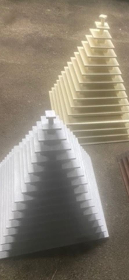 Pyramid chocolate displays for weddings. Choice of silver or white £30 each