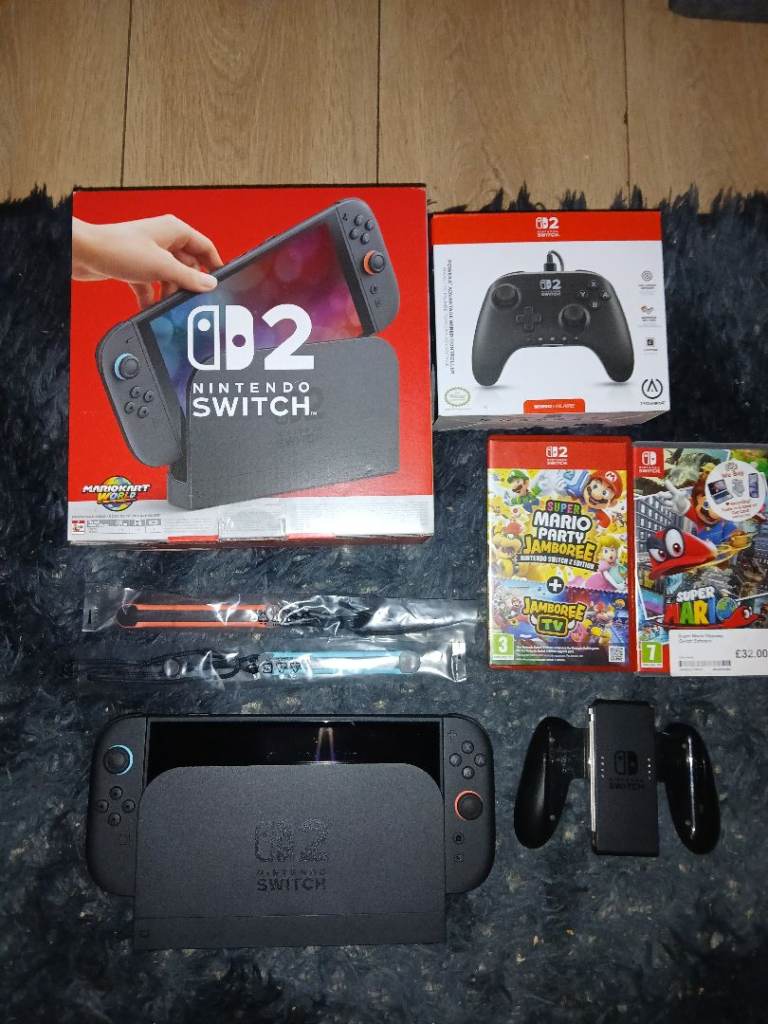 Nintendo Switch Console with Wired Controller & 2 Mario Games