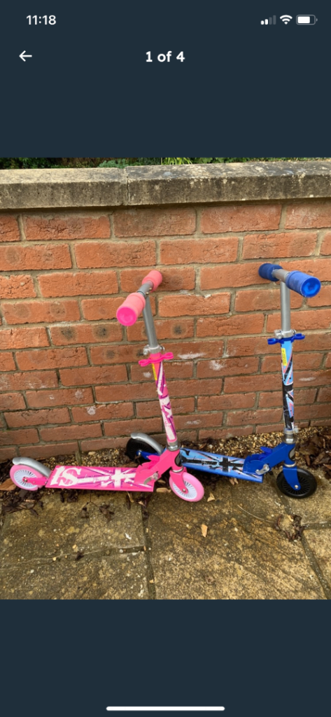 2 children’s scooters 