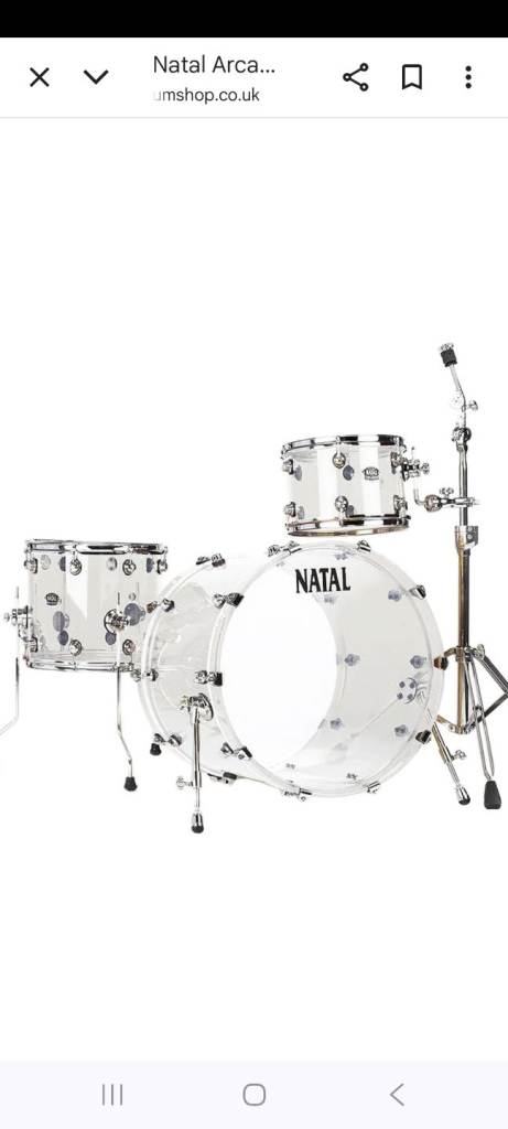 Natal Arca Acrylic Drum Kit – Clear, Brand New