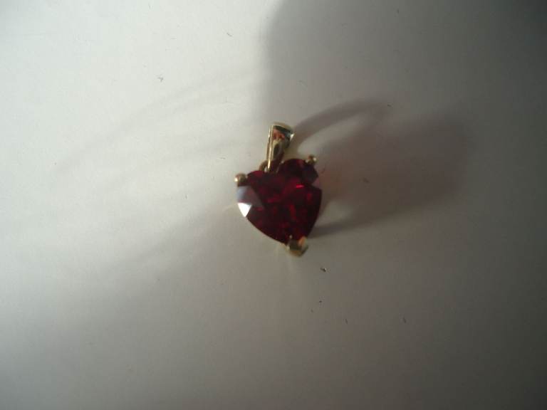 RUBY HEART SHAPED PENDANT
