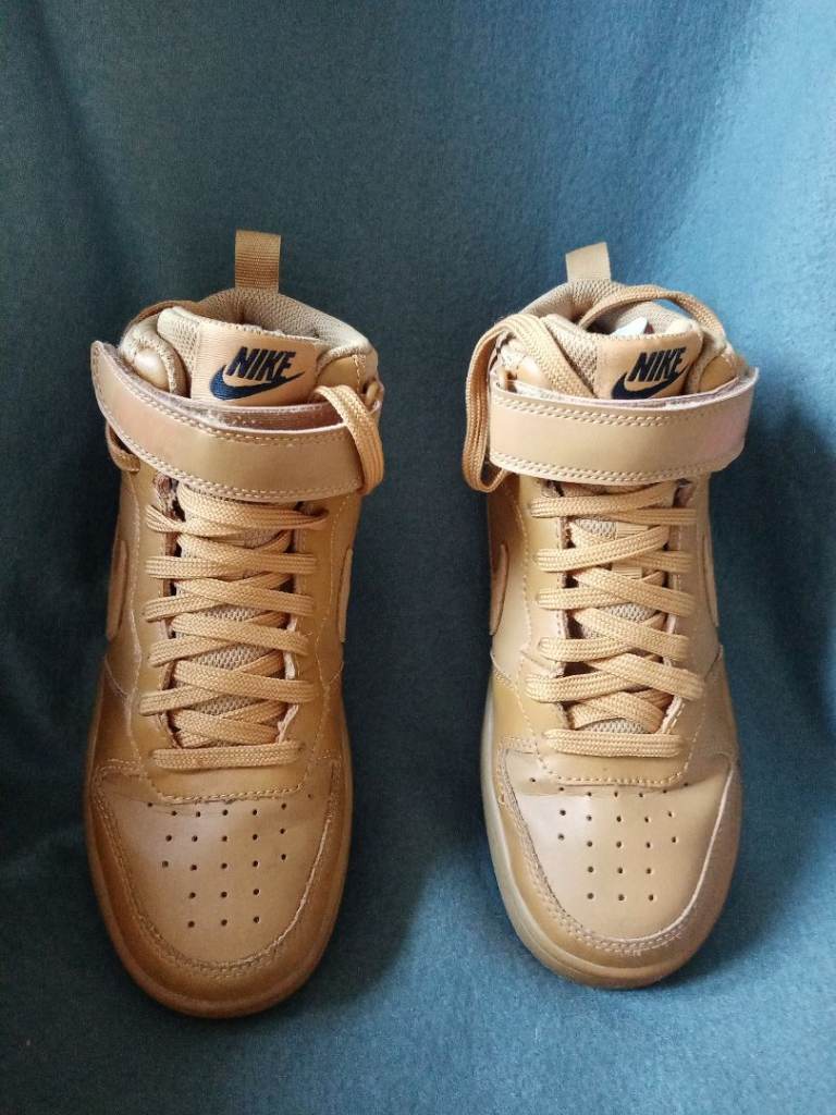 Size UK 4 (GS) - Nike Court Borough Mid Wheat