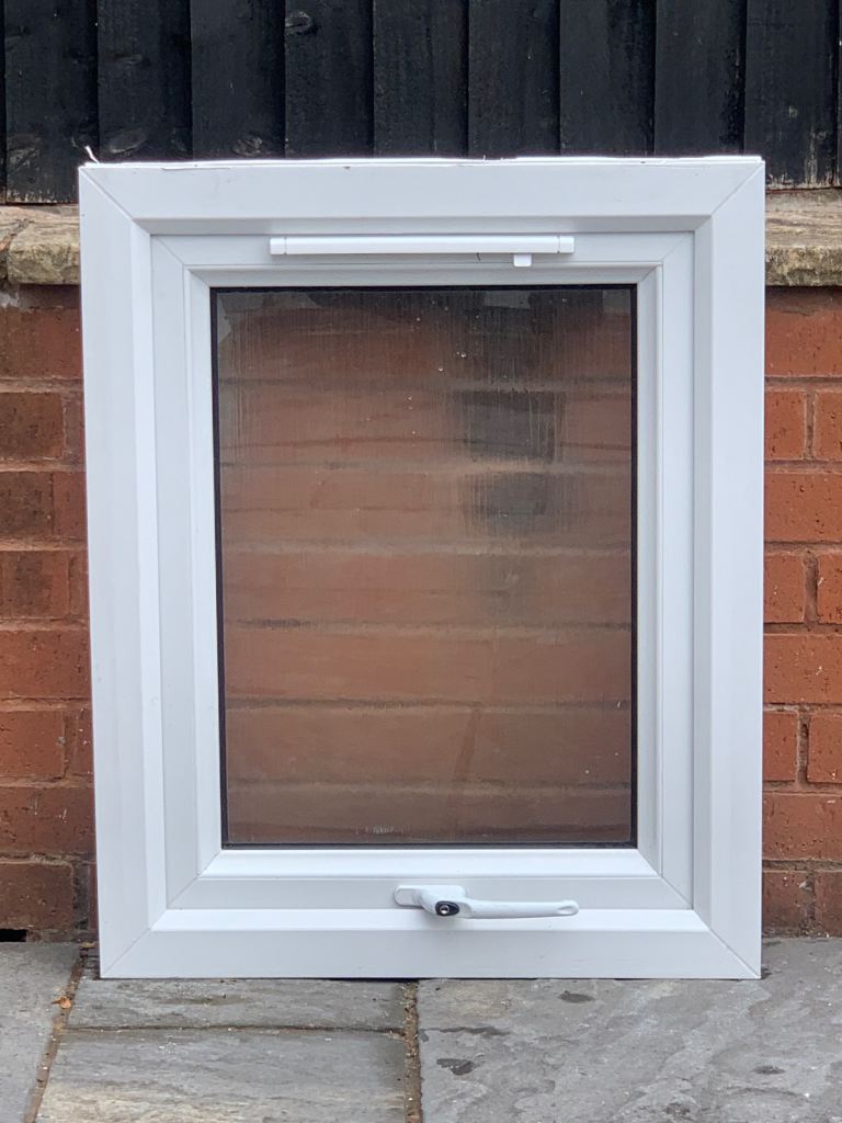 UPVC DOUBLE GLAZED BATHROOM CLOAKROOM WINDOW BOTTOM OPENER 60cm WIDE 76cm HIGH