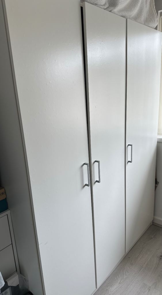White Triple Wardrobe – Good Condition