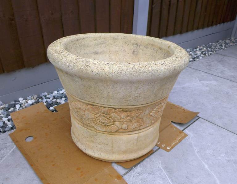 Large decorative garden planter / plant pot - Willowstone - 35cm high, 45cm wide - may deliver